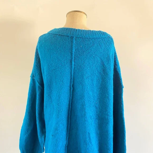 Free People Brookside Tunic Sweater In Halcyon Blue  OB1153857 - Picture 5 of 7